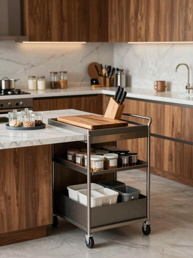 mobile prep cart organization