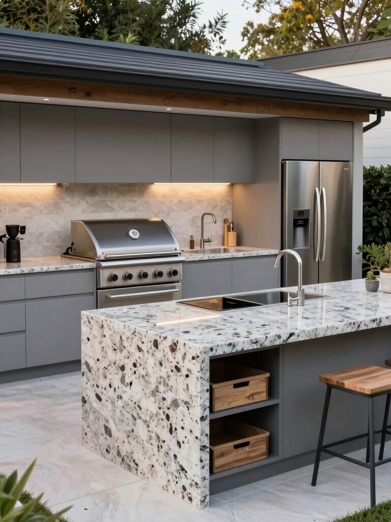 modern outdoor kitchen features