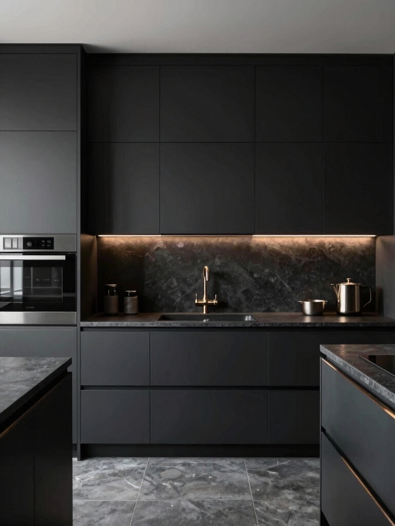moody elegance in kitchens
