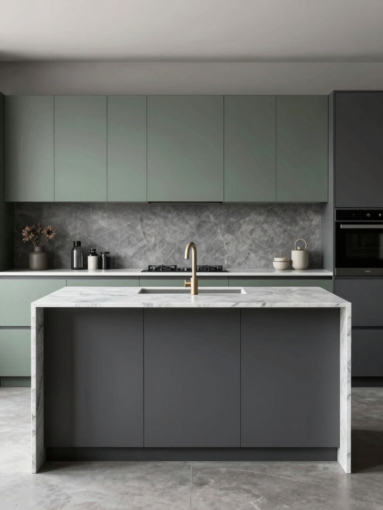 moody sage charcoal kitchen