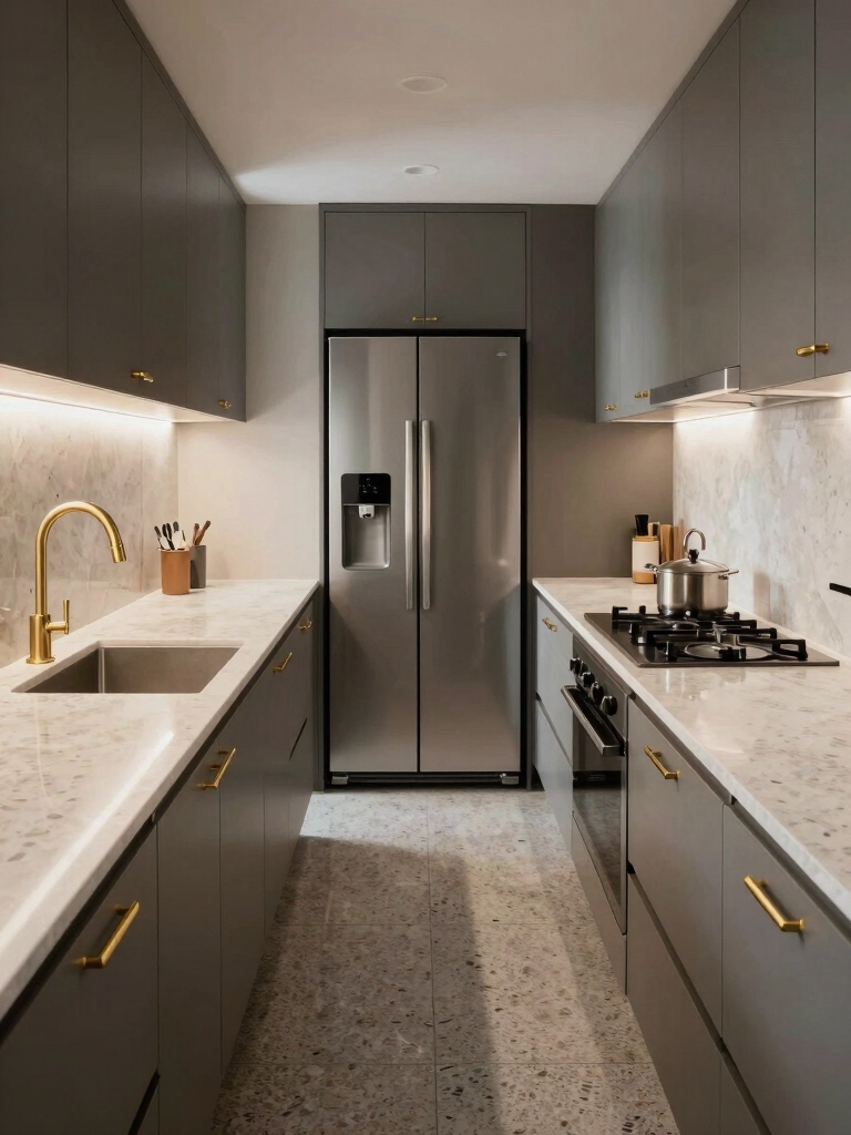 narrow kitchen efficiency design