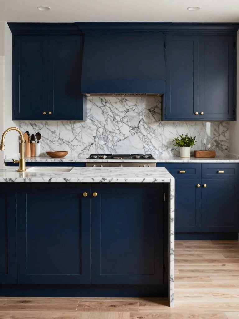 navy cabinets and countertops
