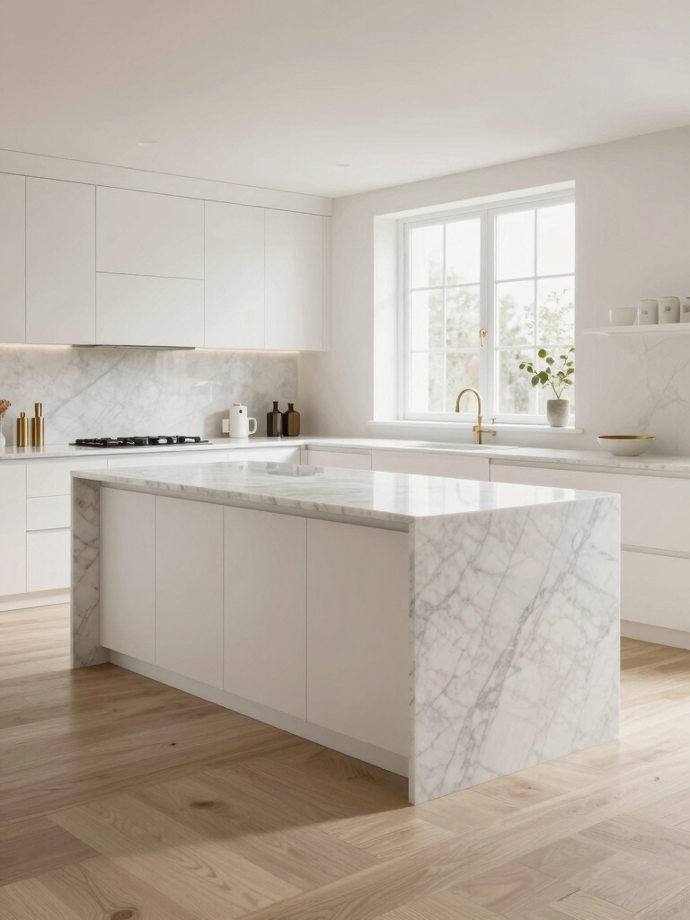 neutrals enhancing white kitchens