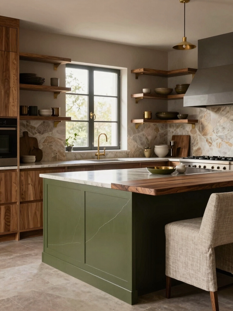 olive cabinets warm accents