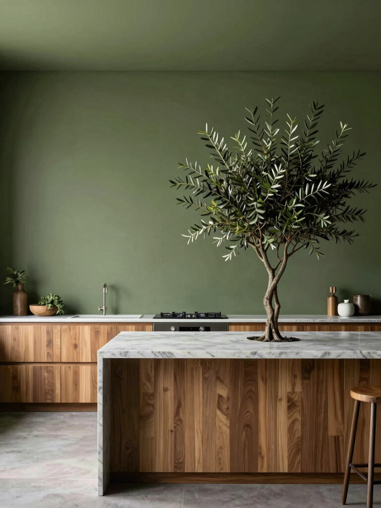 olive green kitchen decor