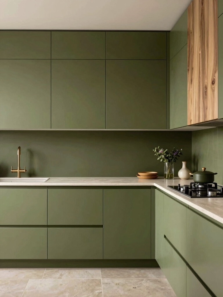 olive green kitchen design