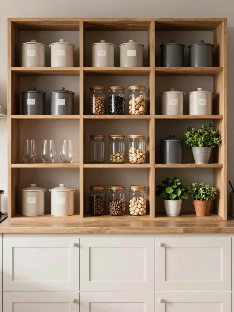 organized open shelf kitchens