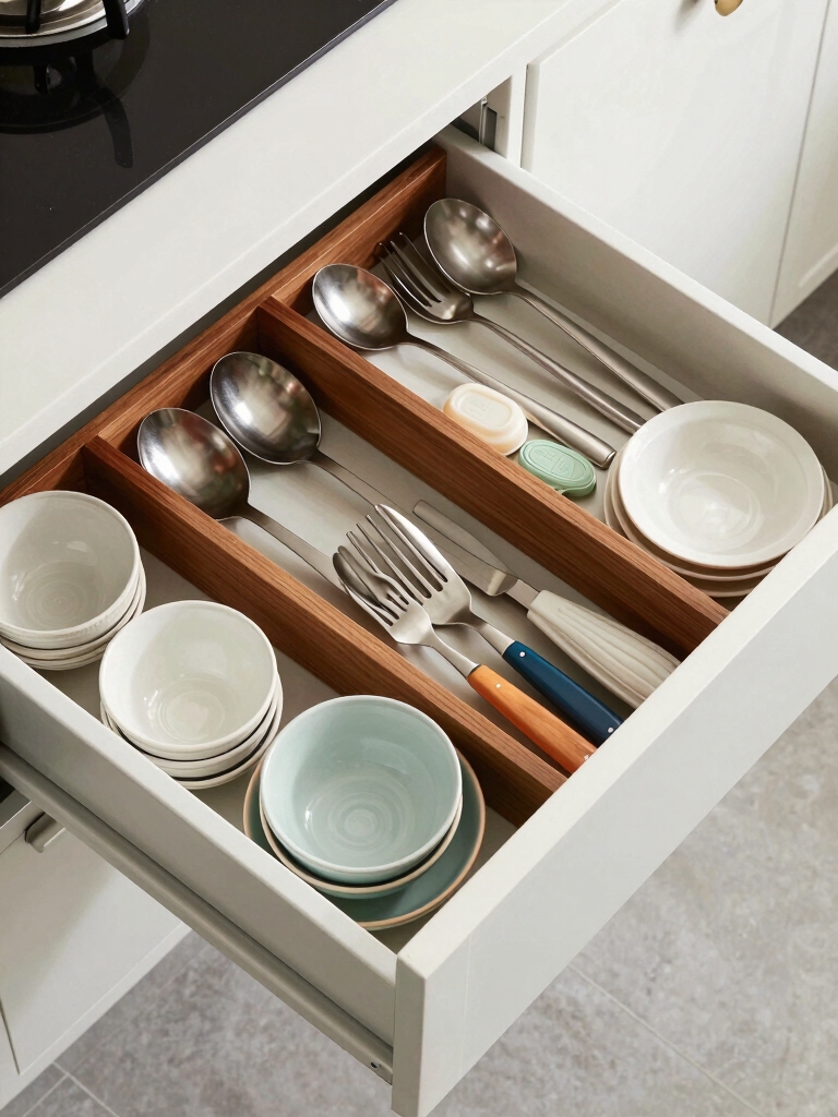 organized utensils for efficiency