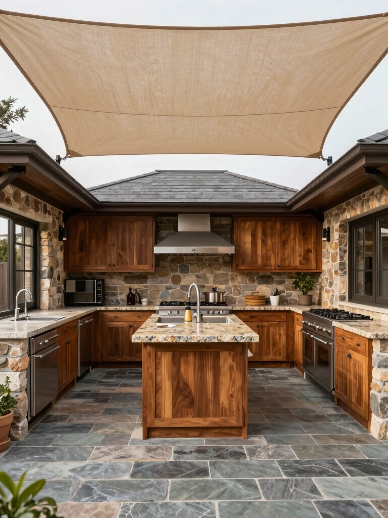 outdoor kitchen shelter ideas