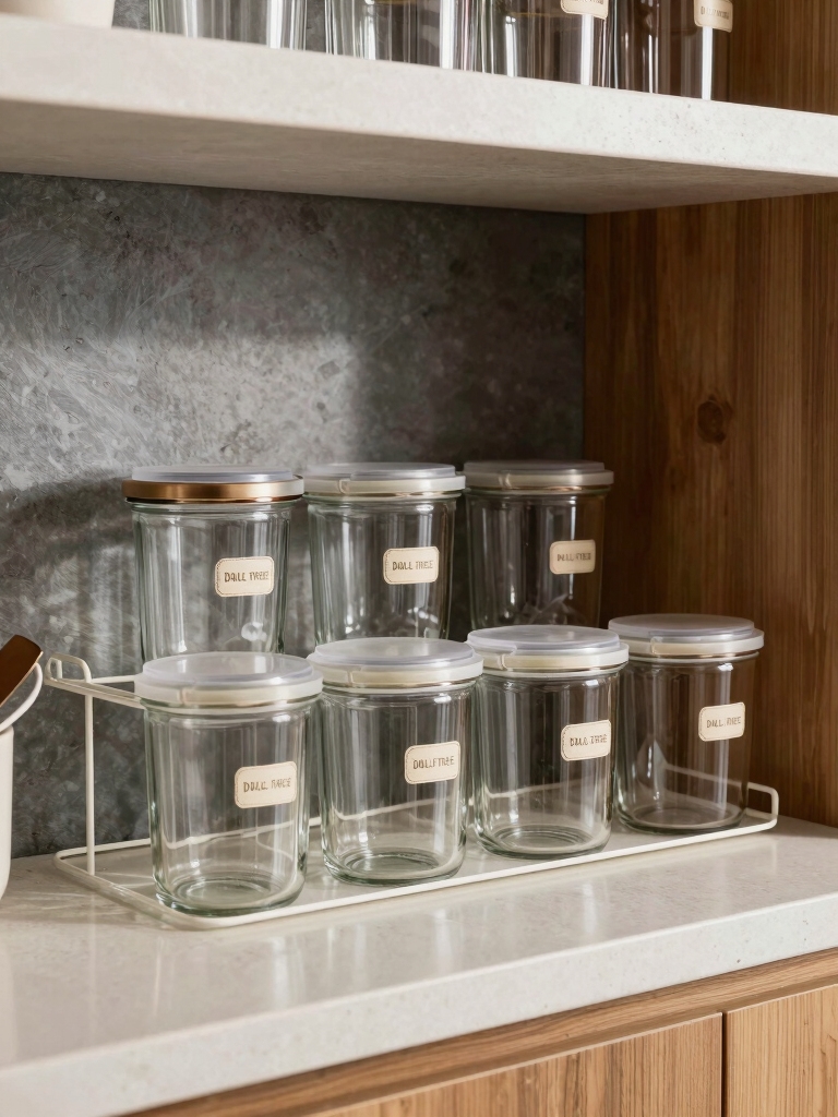 polished pantry with canisters