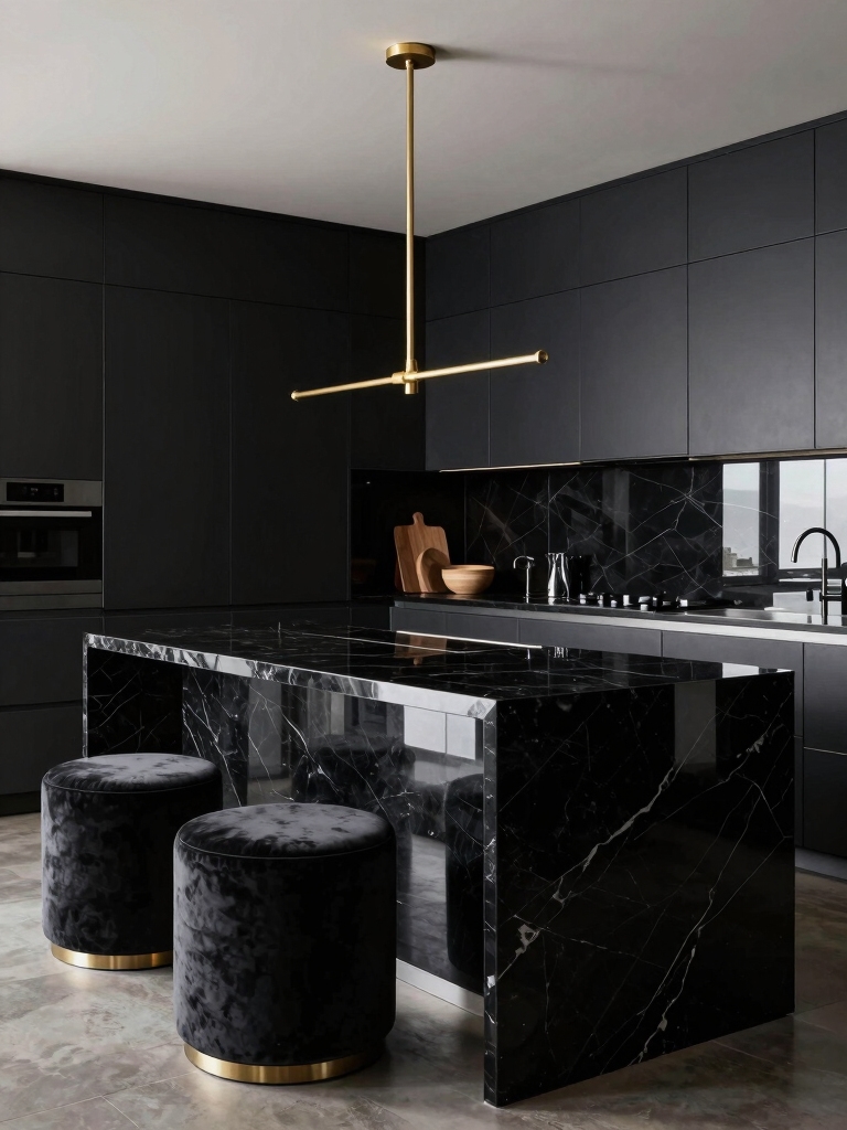reflective black surface elegance