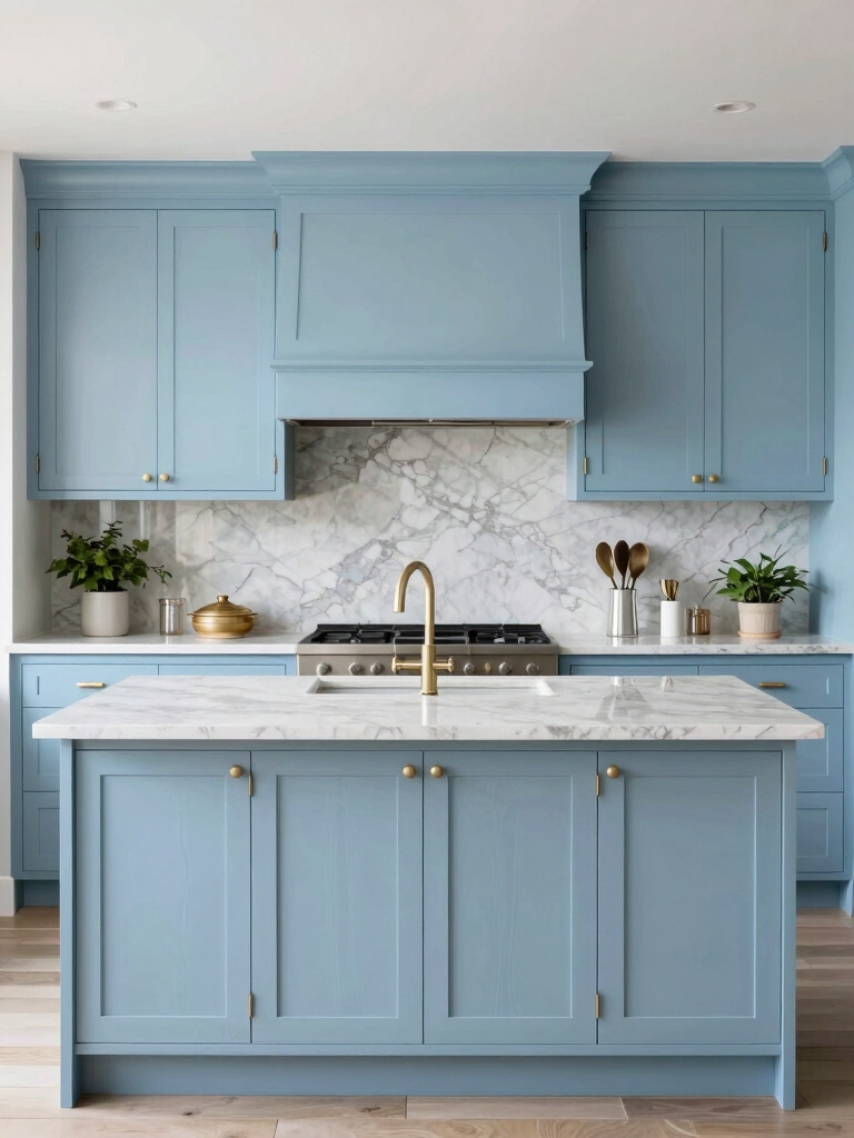 refreshing light blue cabinets