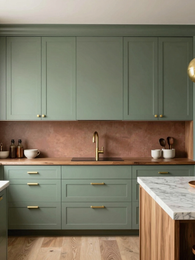 sage wood brass warmth