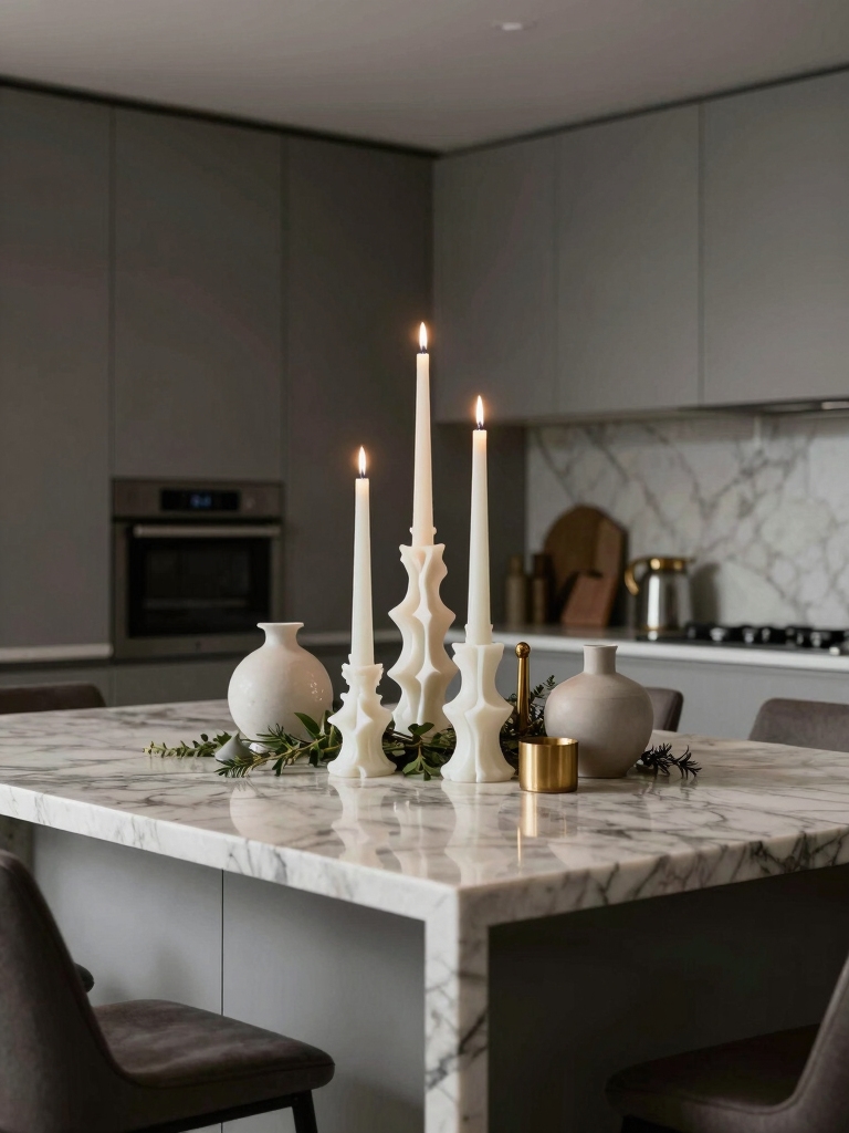 sculptural candles enhance ambiance