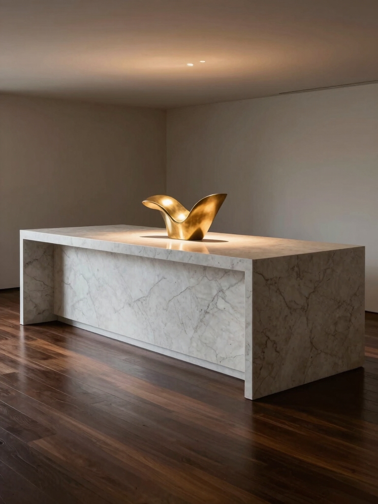 sculptural lighting enhances atmosphere