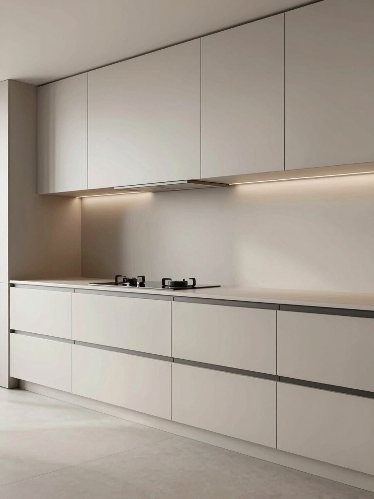sleek handleless kitchen design