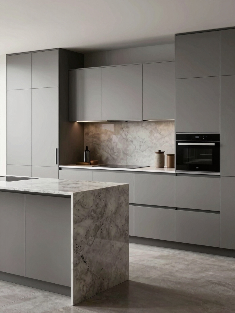 sleek handleless kitchen designs