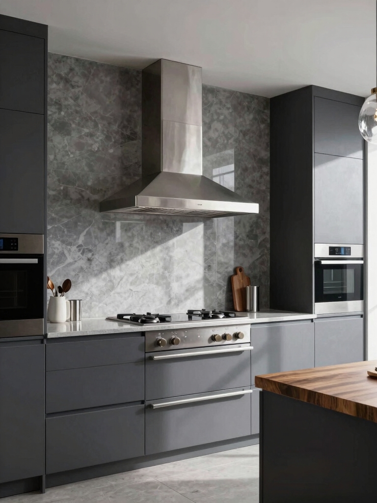 sleek luxury grey kitchens