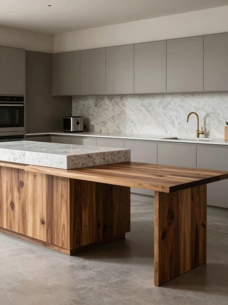 slim cantilevered kitchen islands