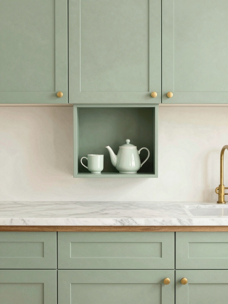 soft green kitchen design