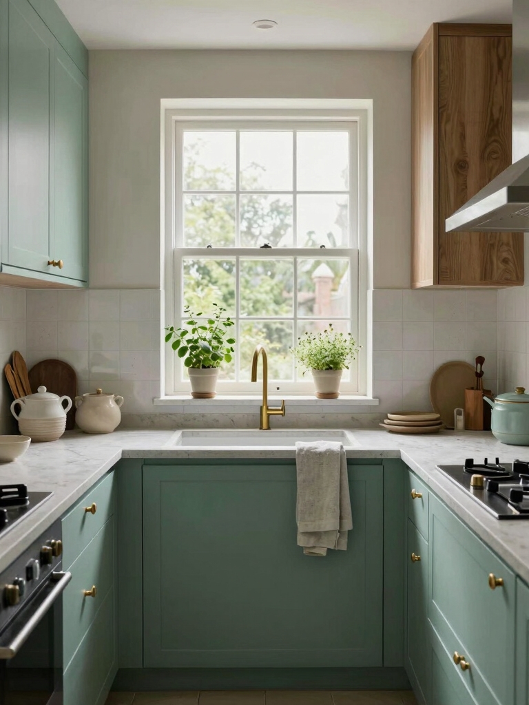 soft green kitchen harmony