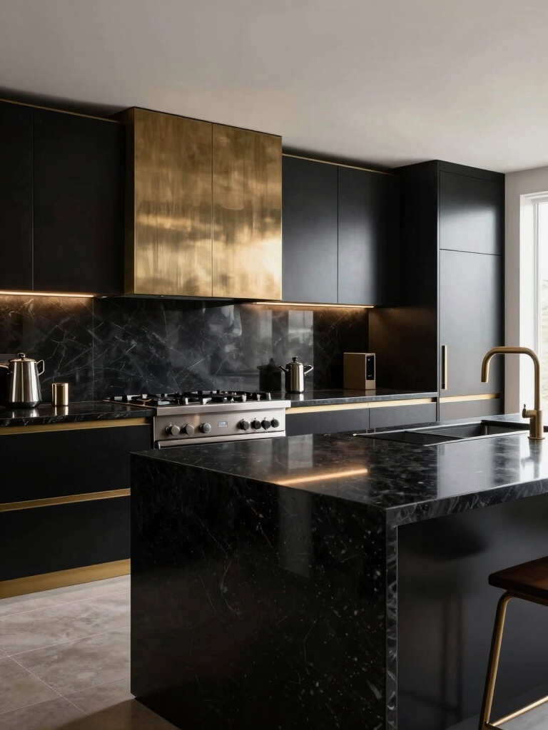 sophisticated black countertop elegance