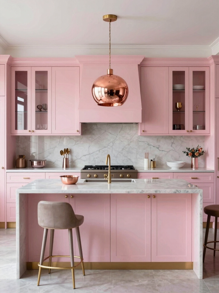 sophisticated metallic kitchen accents