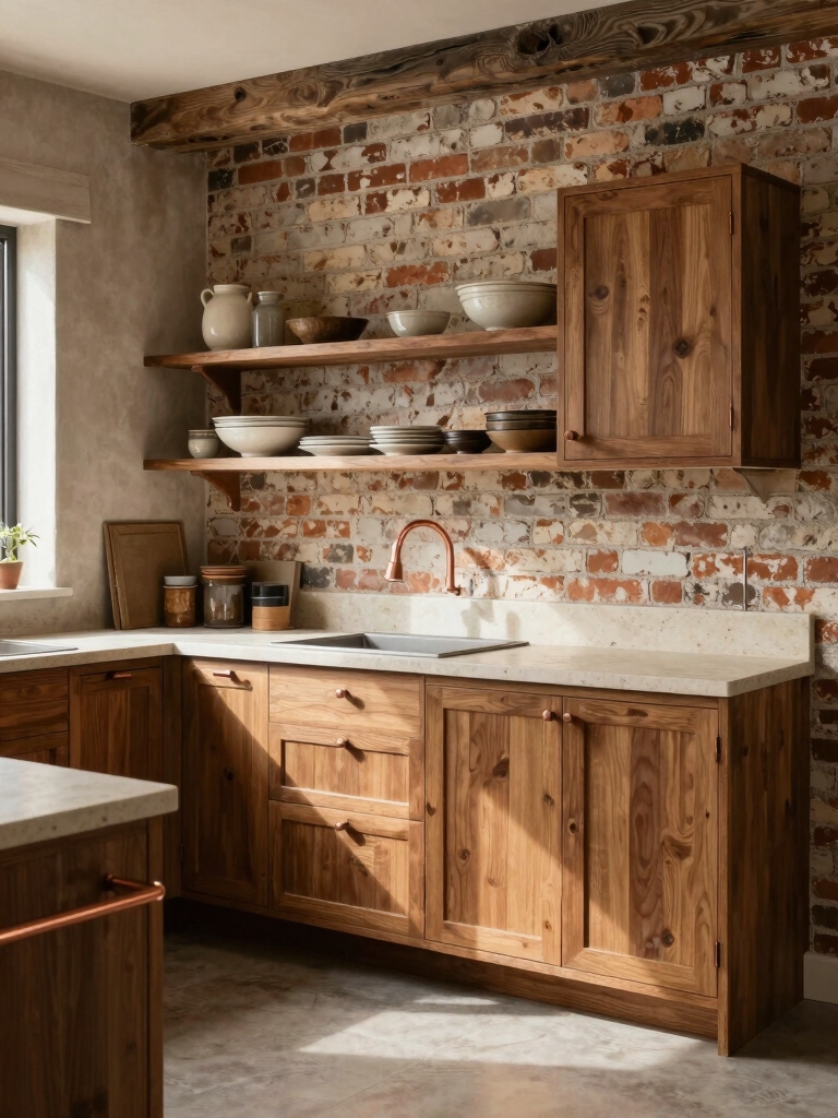 spacious rustic kitchen design
