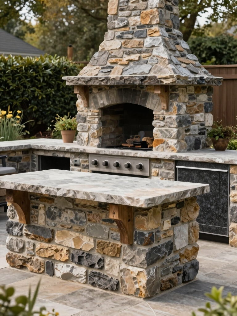 stone styles for outdoor kitchens