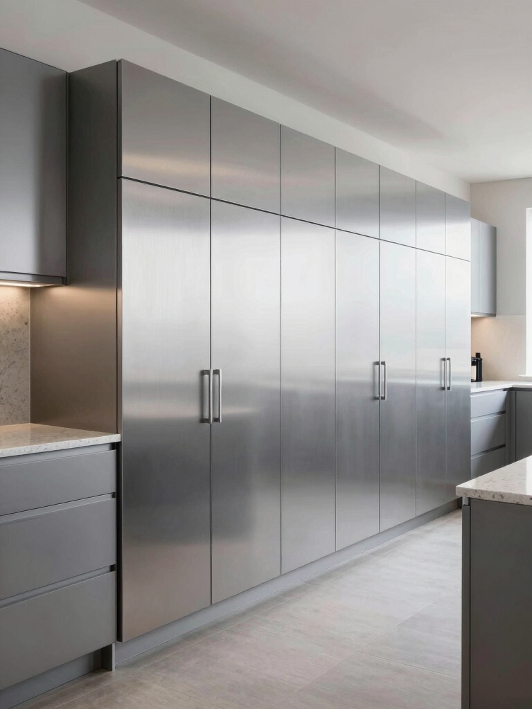 stylish aluminum kitchen cabinets