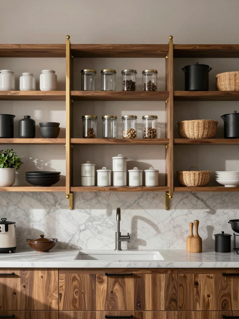 stylish and functional kitchen shelving
