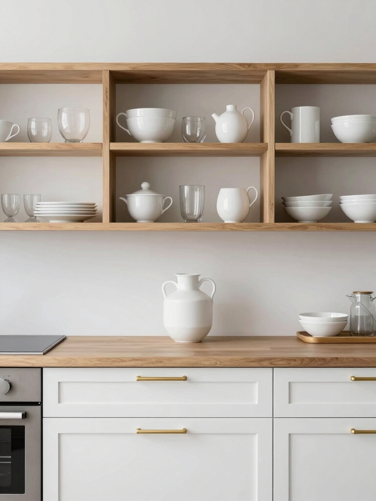 stylish open shelving design