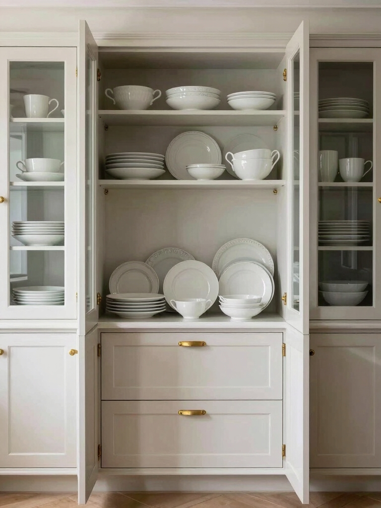 stylish practical open cupboards