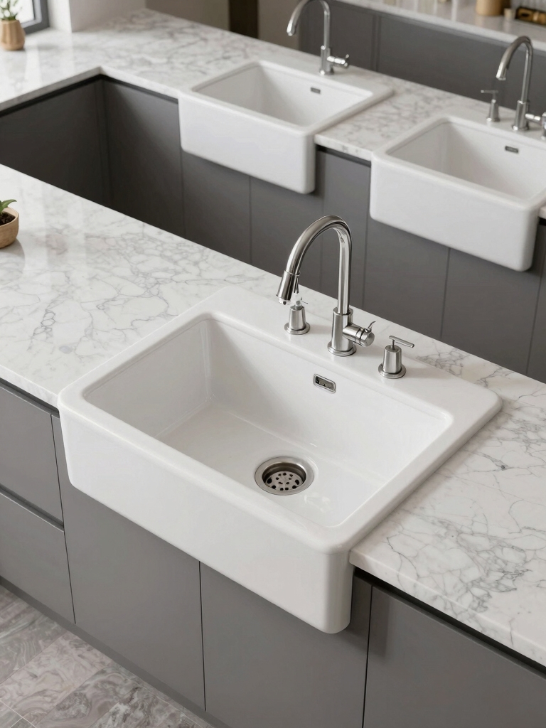 stylish white kitchen sinks