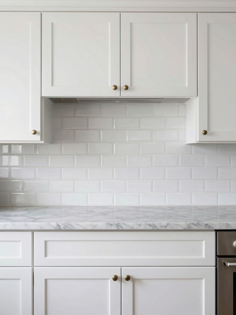 subway tile with white cabinets