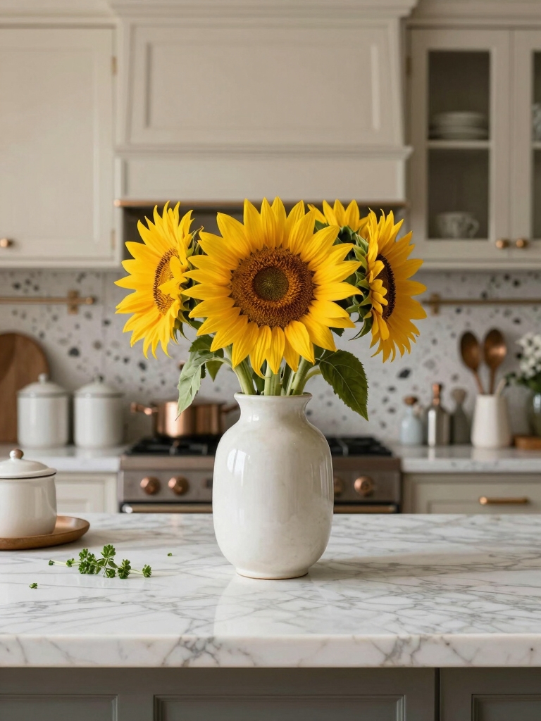 sunflowers enhance kitchen joy