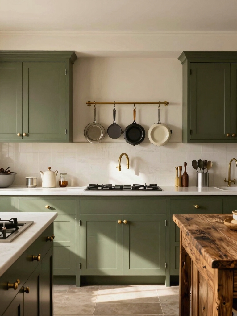 sunlit rustic kitchen contrast