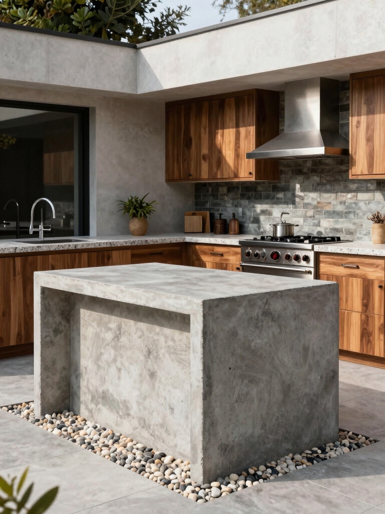 texture combinations for outdoor kitchens