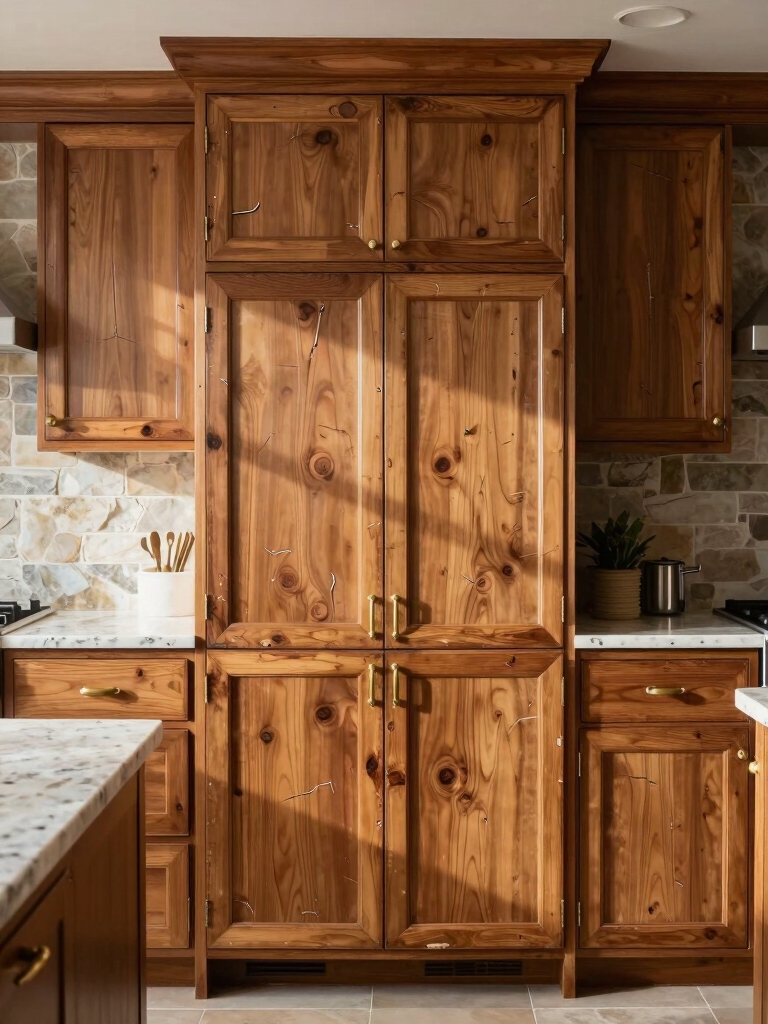 textured cabinets with character