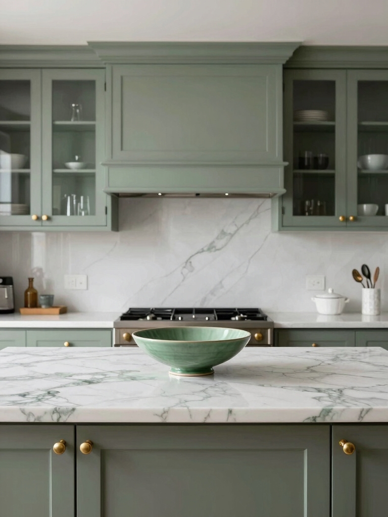 timeless green and white kitchens