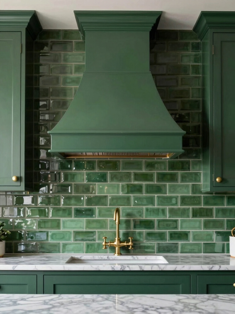 timeless green subway tiles