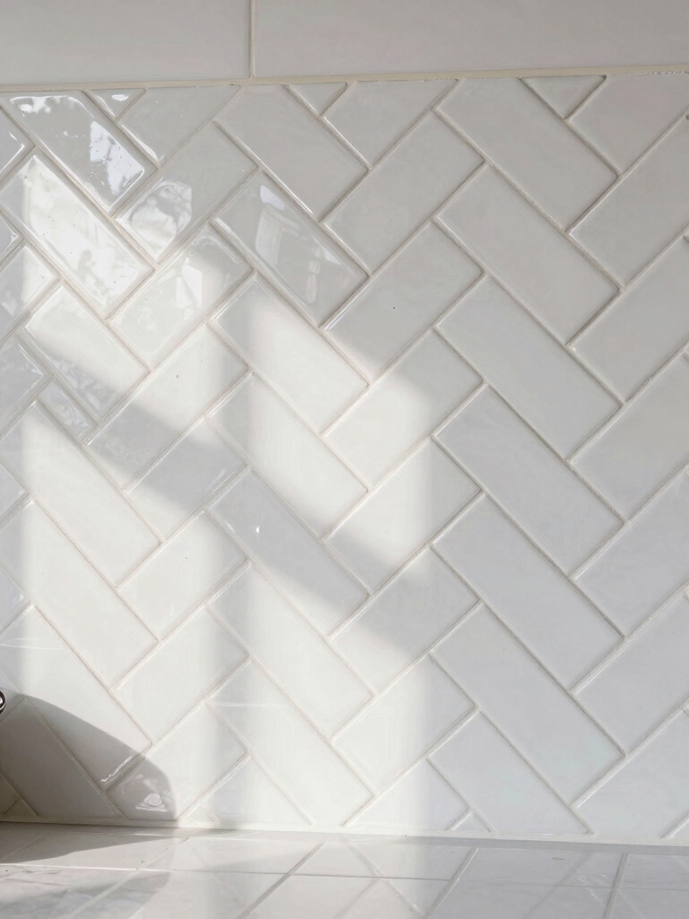 timeless herringbone backsplash design
