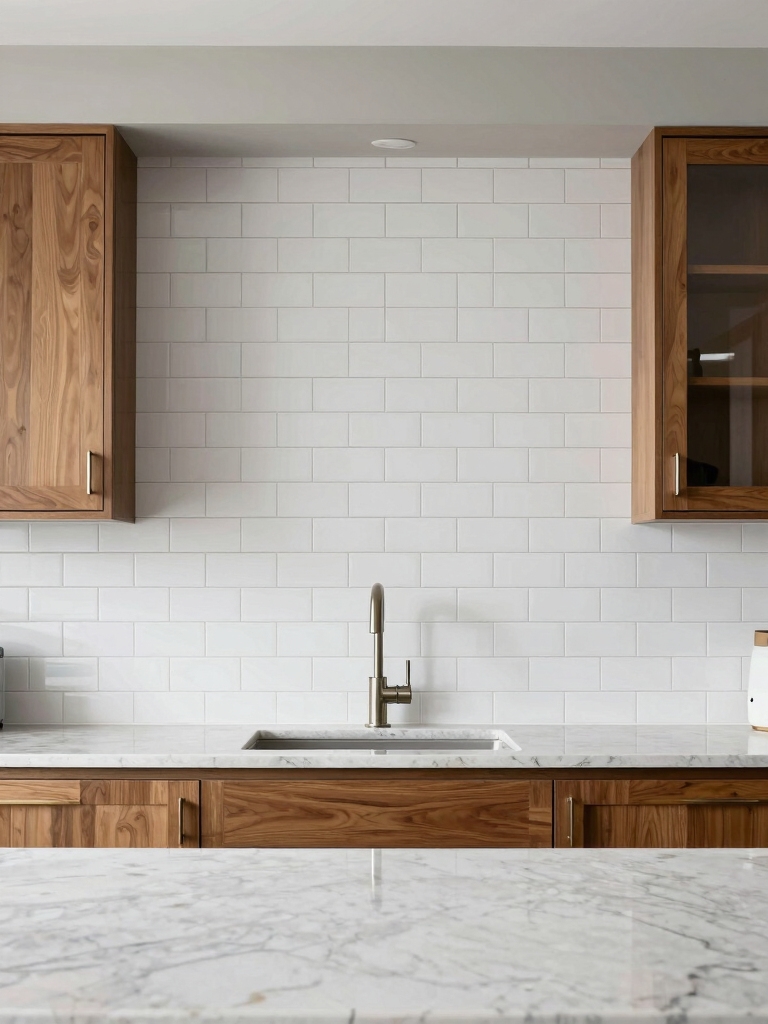 timeless white subway backsplash