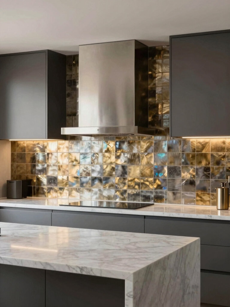 transformative metallic backsplash elegance