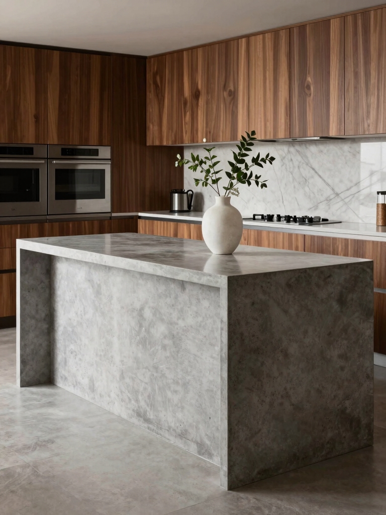 trendy concrete kitchen islands