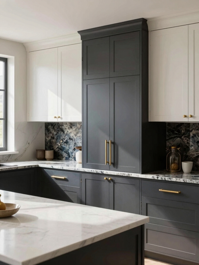 trendy two tone kitchen cabinets