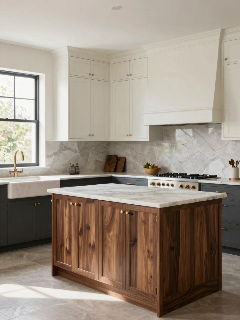 two tone cabinet color coordination