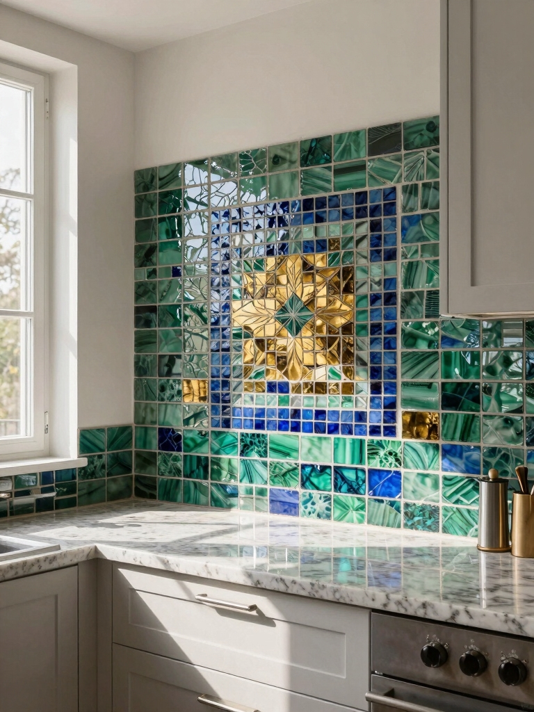 vibrant mosaic backsplash inspiration