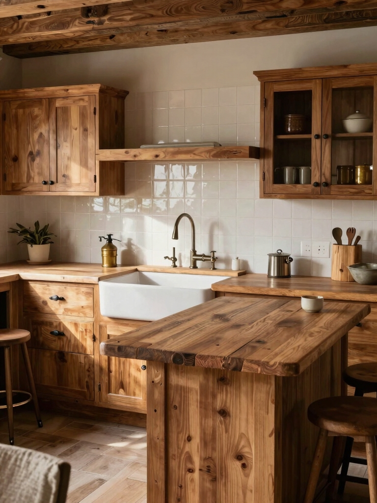 warm butcher block kitchen aesthetics