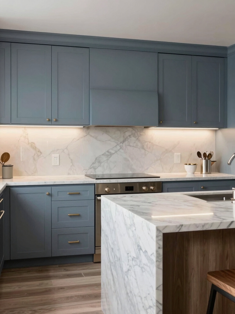 warm finishes for blue gray